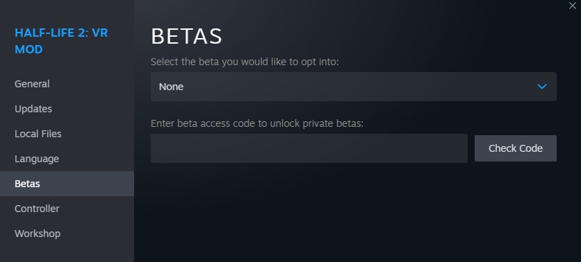 Steam Betas